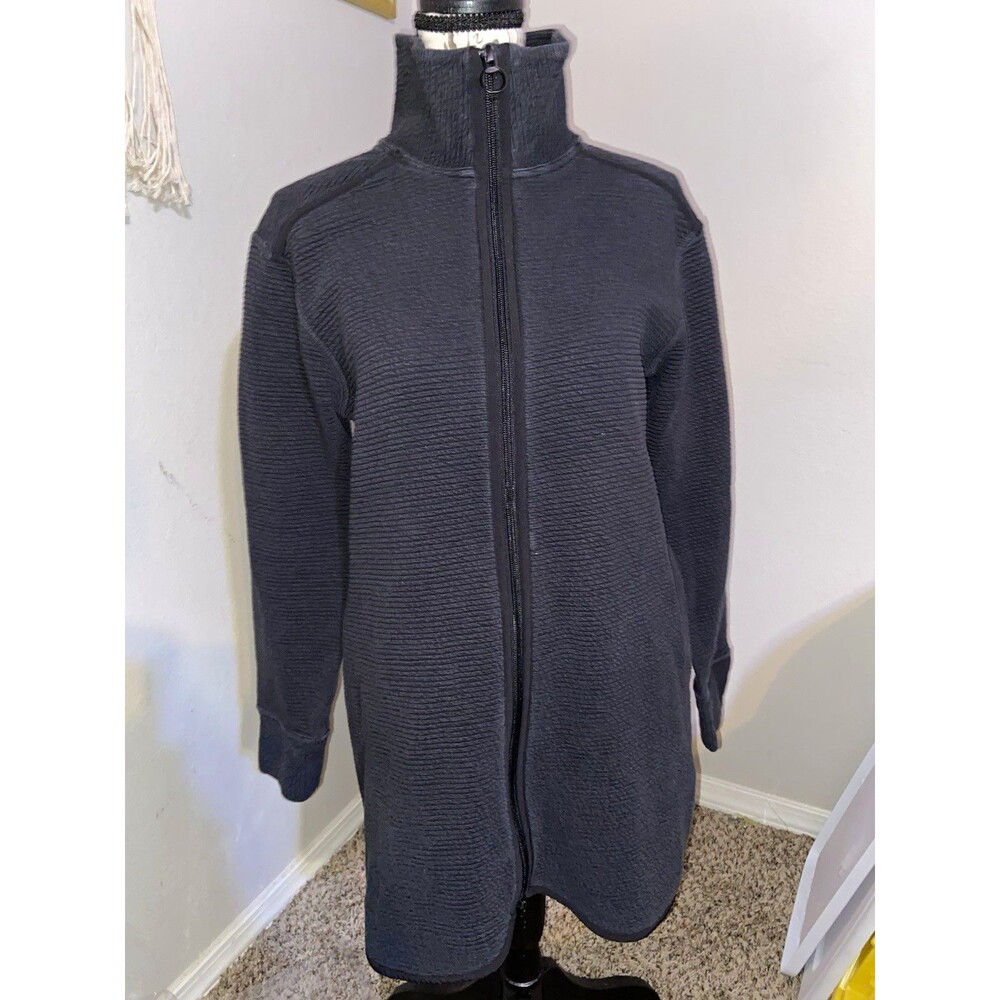 lululemon Women's Gray Long Full Zip Jacket w/ Pockets Stretch Knit Size 6